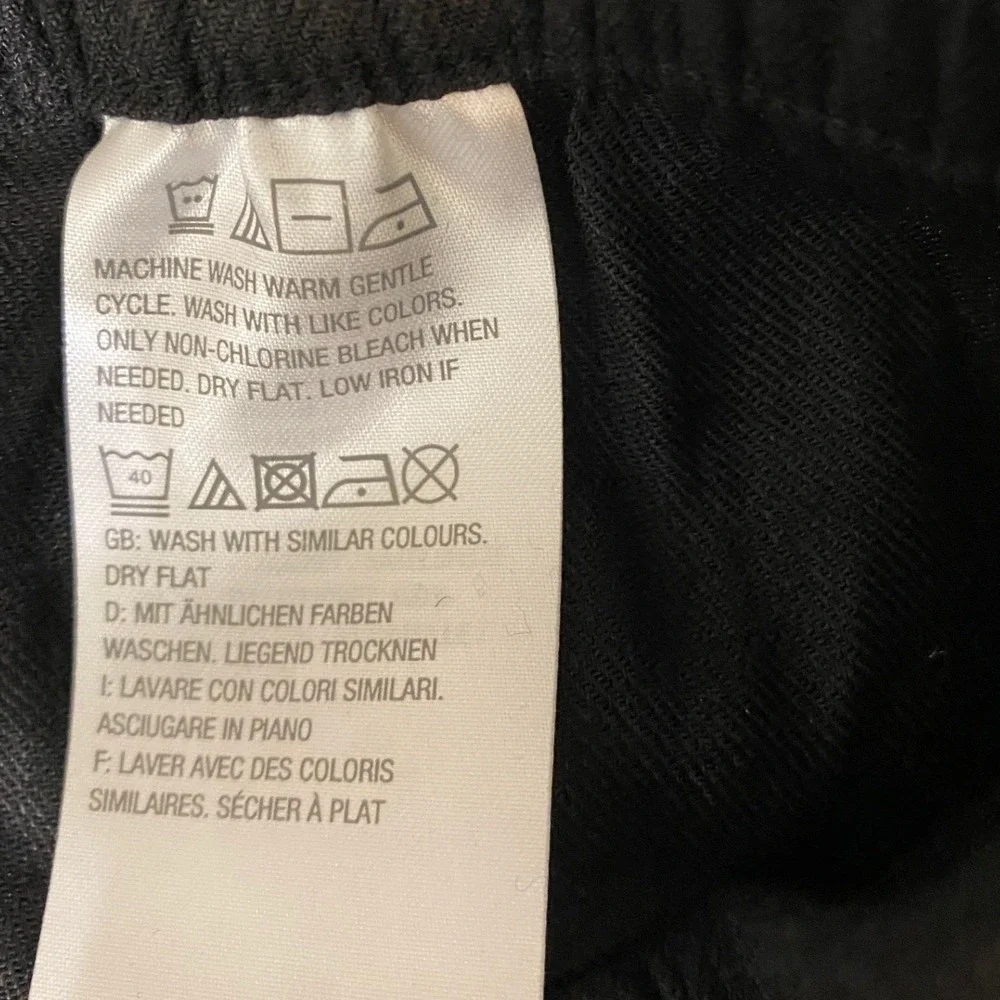Susan Graver Black Wide Leg Cropped Pants Lace Trim Elastic Waist Women's 16 EUC - Picture 8 of 15
